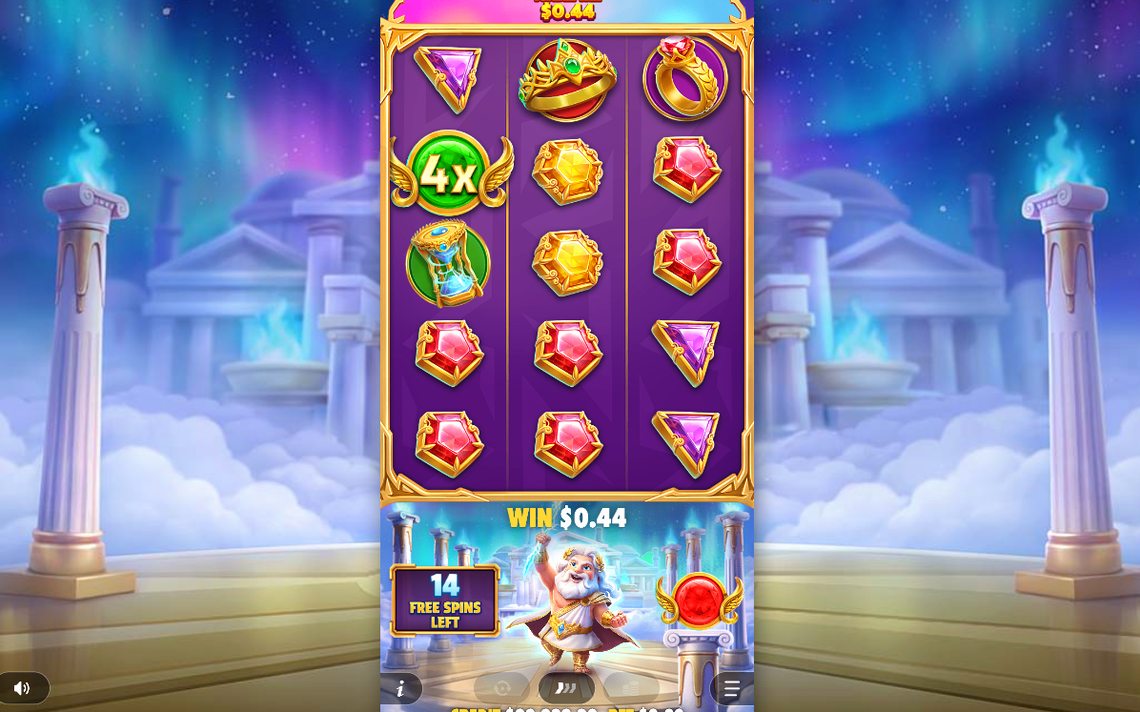 Free spins-läge med spinn kvar på skärmen